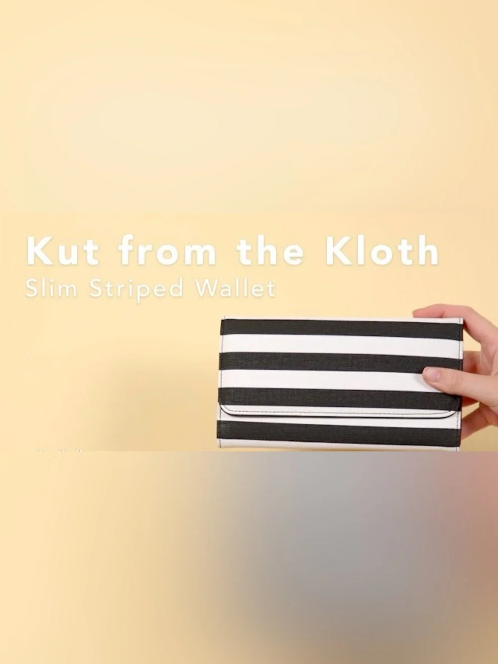 Kut From The Kloth Slim Wallet | Black White Striped Wallet | Vegan Leather